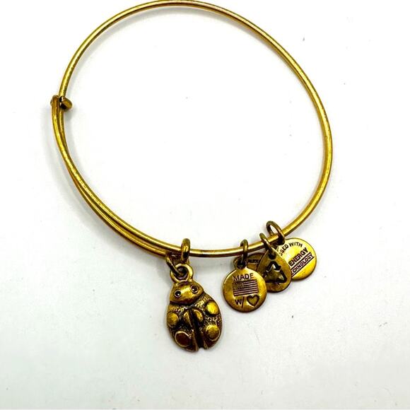 Alex and Ani Ladybug Bracelet Bangle Charm gold Casual Retro Contemporary - Picture 2 of 5